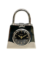 gümüş çanta tasarımlı modern masa saati dekoratif metal saat