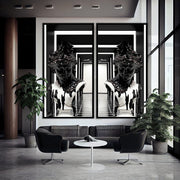 Siyah Beyaz Heykelli Tablo