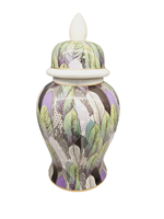 mor-yesil-yaprakli-porselen-kup-luks-dekoratif-obje-botanik-desen-37cm