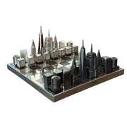New York Skyline Satranç Gümüş Siyah