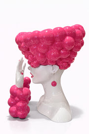 Pembe Baloncuk Saçlı Pop Art Dekor