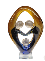 LACİVERT-AMBER CAM OBJE