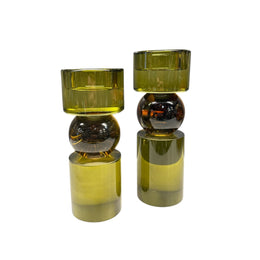 2'li Şamdan Yeşil Amber