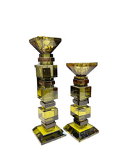 2'li Yeşil Kahve Şamdan