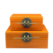 Eskitme Detaylı 2'li Turuncu Kutu