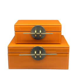 Eskitme Detaylı 2'li Turuncu Kutu