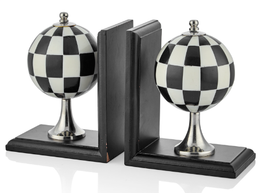 SİYAH BEYAZ DAMALI KİTAP TUTUCU