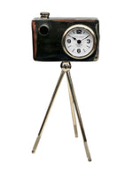 Tripod gümüş masa saati modern endüstriyel dekoratif obje