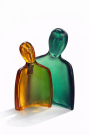 Yeşil amber love dekoratif biblo seti modern sanat objesi ev dekoru